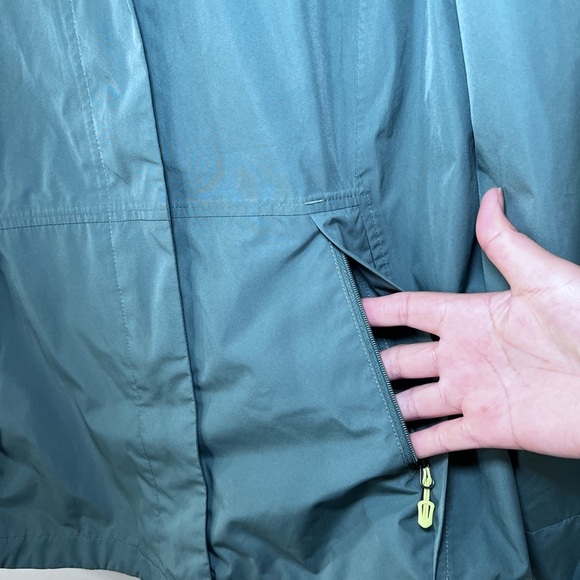 Marmot  Roam Rain Jacket Women’s Large Green Yellow Hooded Full Zip Waterproof - Picture 7 of 11